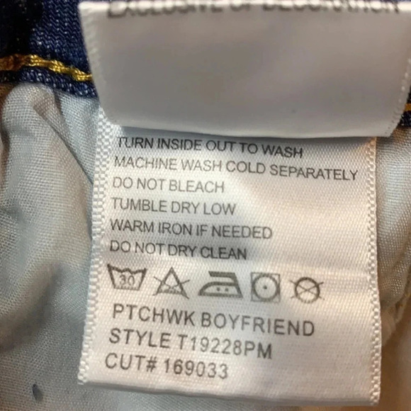 Tru Luxe Jeans Distressed Patchwork Boyfriend Size 6 NWT - Picture 11 of 14